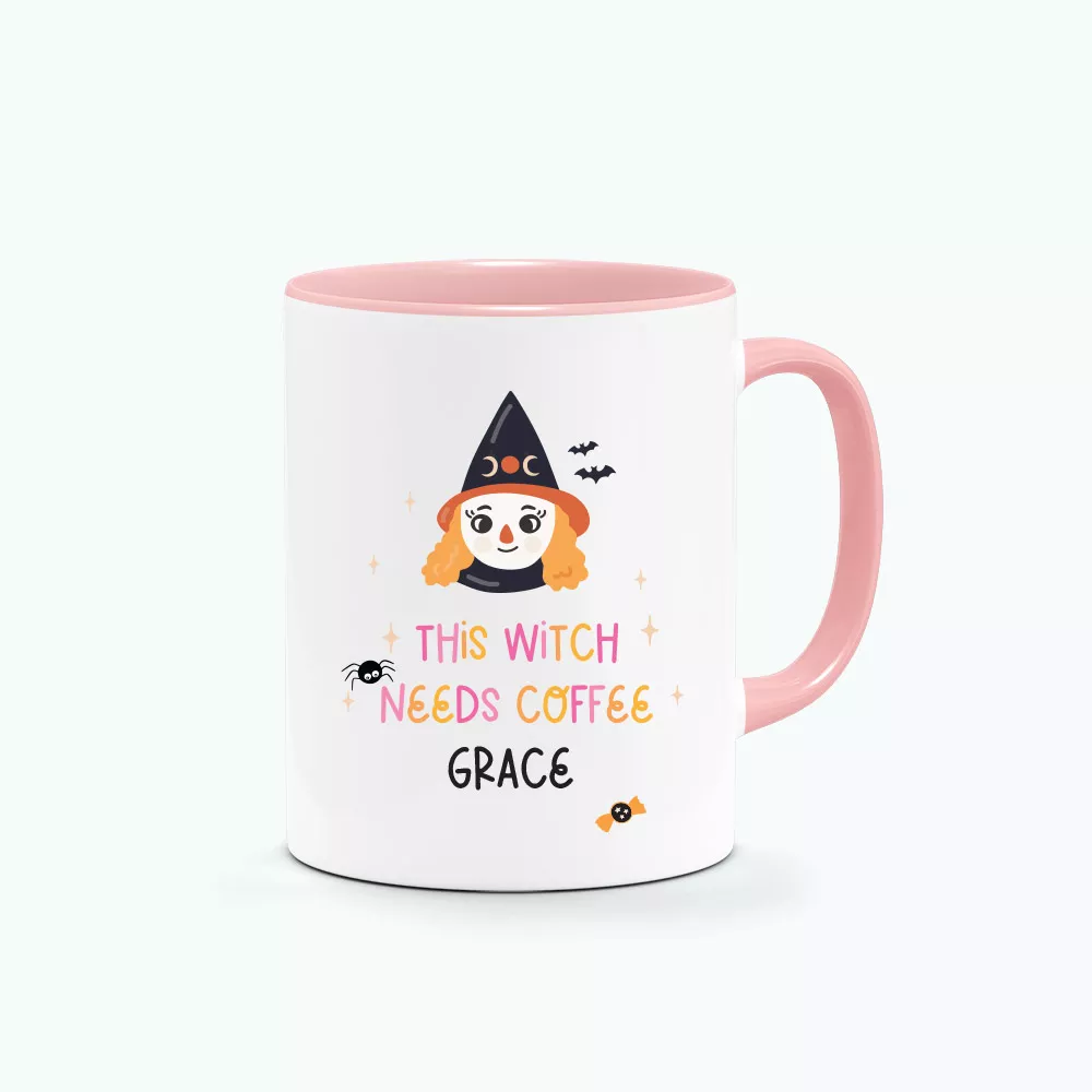 `[CUSTOM NAME] Printed Mug - modern witch design