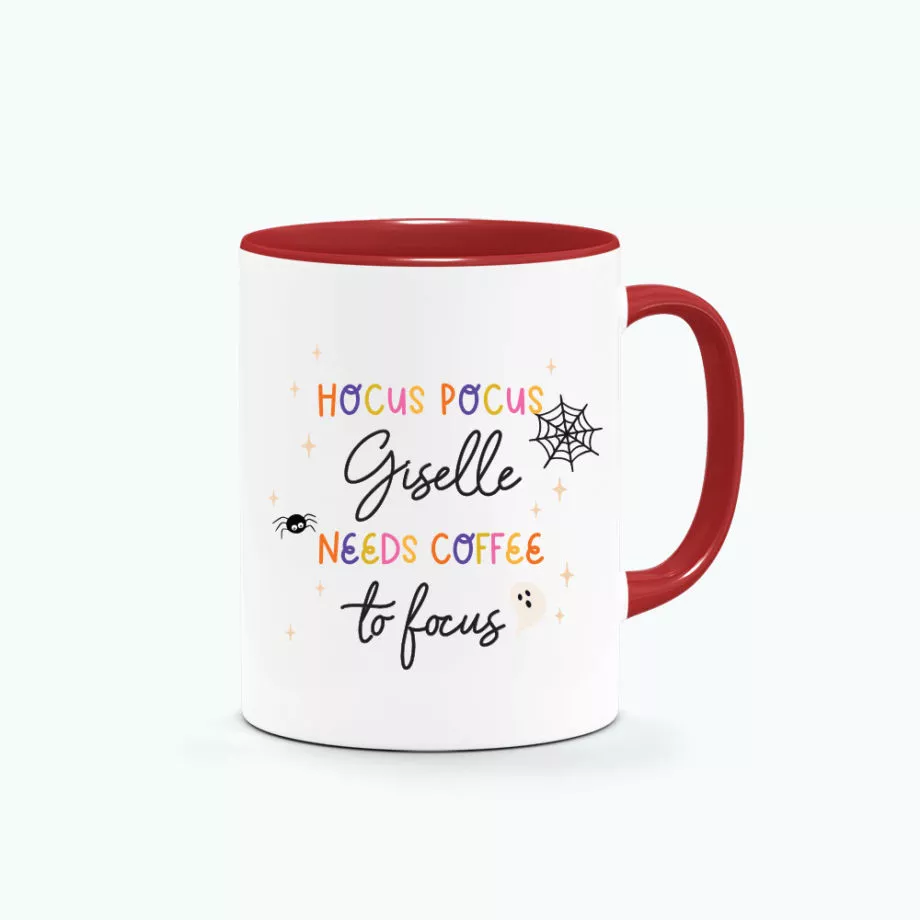 `[CUSTOM NAME] Printed Mug - Hocus Pocus Need Coffee to focus design