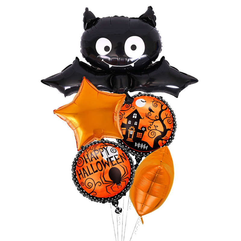 ' Helium Mylar Foil Balloon 5pcs Set - Halloween Bat Set