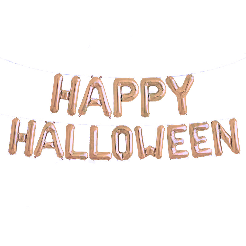 HAPPY HALLOWEEN 16 inch letter foil balloons rose gold