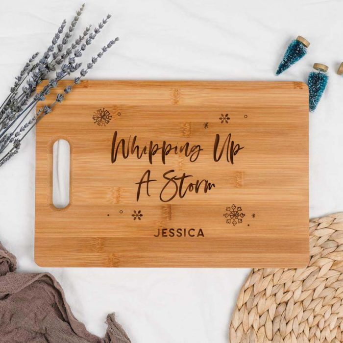 Whipping up a storm Custom Name Engraved Chopping Board