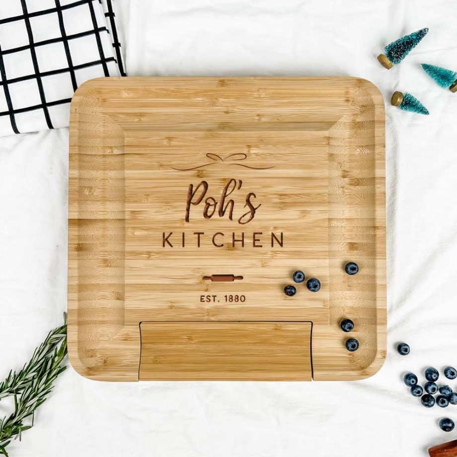 Christmas Collection Engraved Wooden Square Cheese Board – Your Kitchen