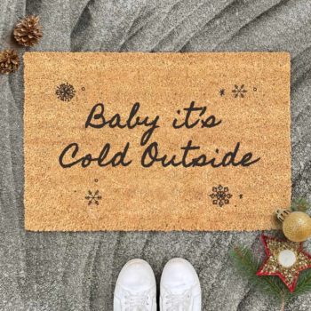 Christmas Gift Door Mat Baby It's Cold Outside Design