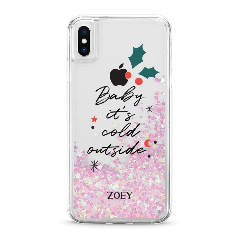 Custom name Christmas Gift Personalized Graphic print iphone case Baby it's cold outside iridescent