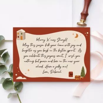 Custom Message Christmas Gift Card Christmas Town Design