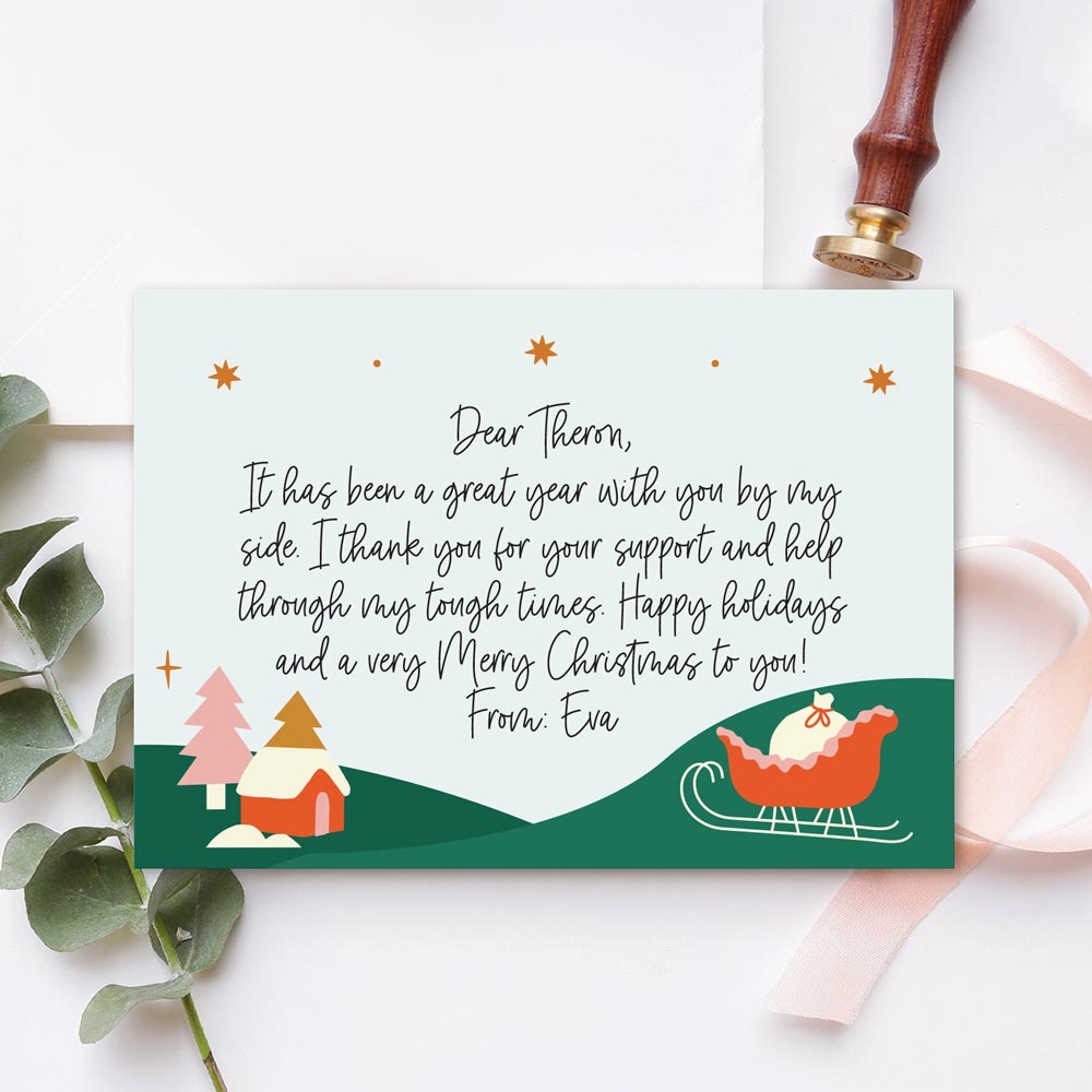 Custom Message Christmas Gift Card Christmas Wonderland Design