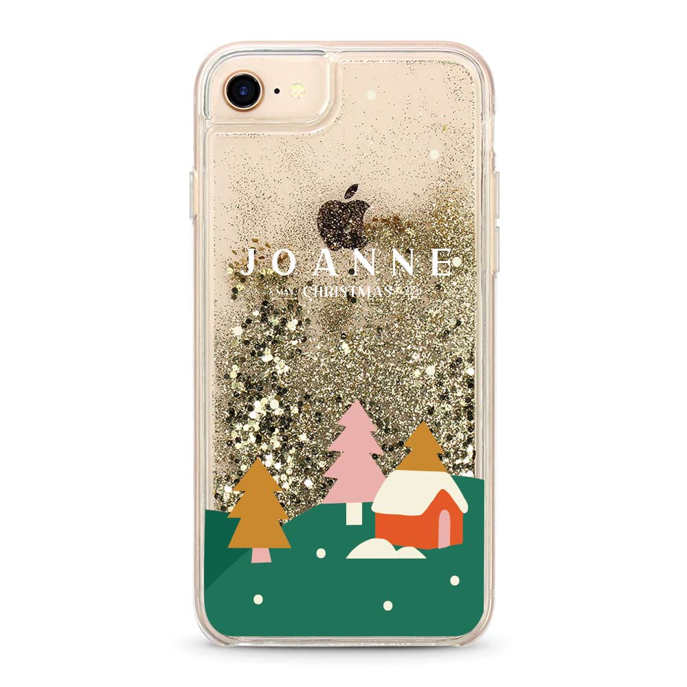 Custom name Christmas Gift Personalized Graphic print iphone case Christmas wonderland glitter gold