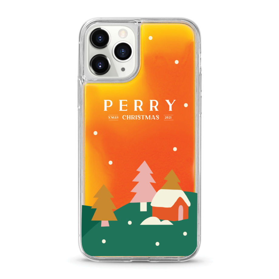 Custom name Christmas Gift Personalized Graphic print iphone case Christmas wonderland neon orange