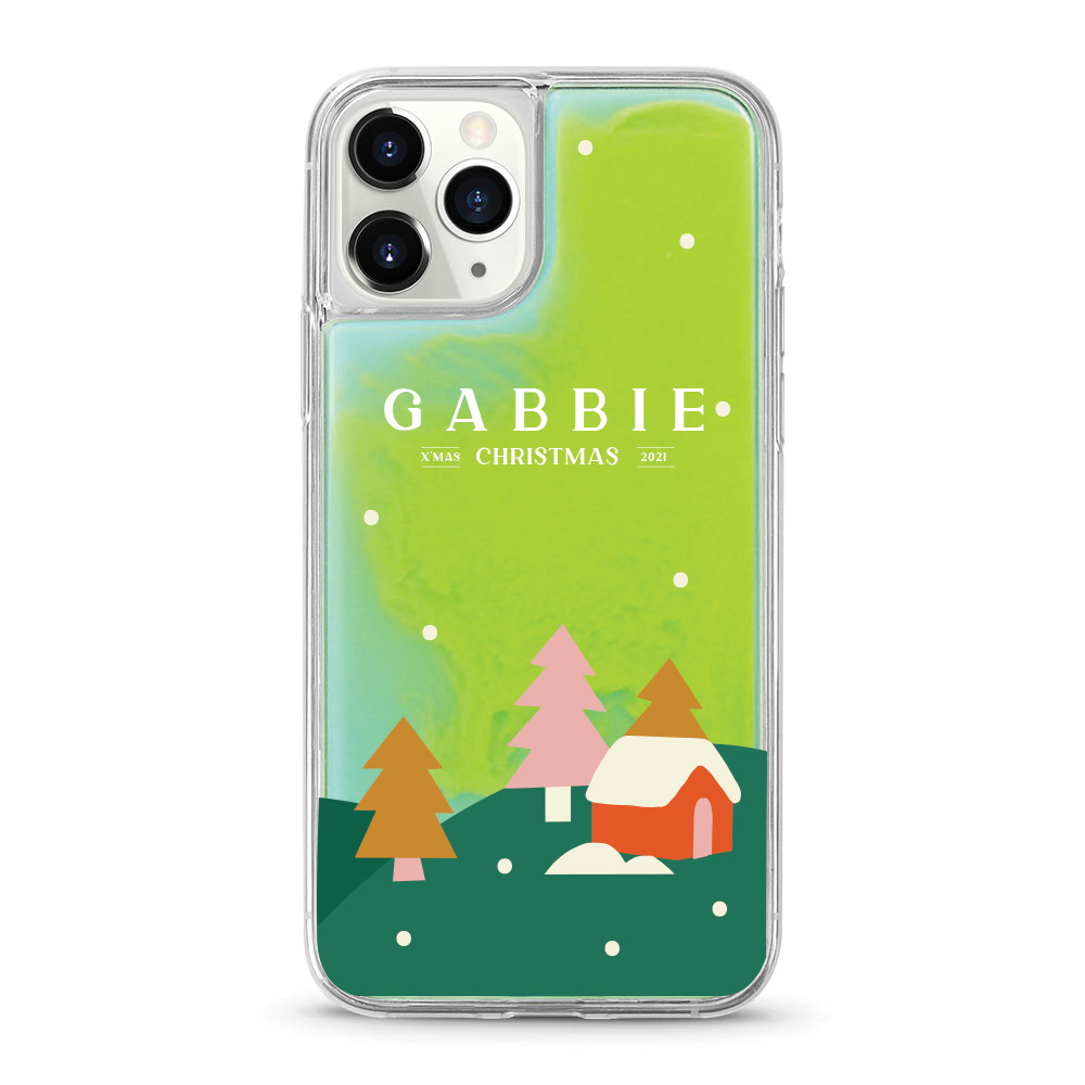 Custom name Christmas Gift Personalized Graphic print iphone case Christmas wonderland neon yellow green
