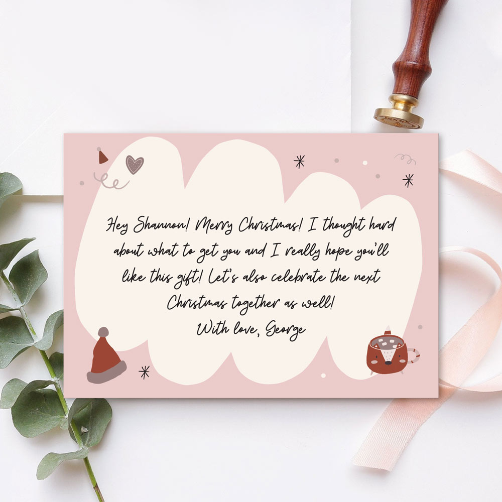 Custom Message Christmas Gift Card Cozy Season Design