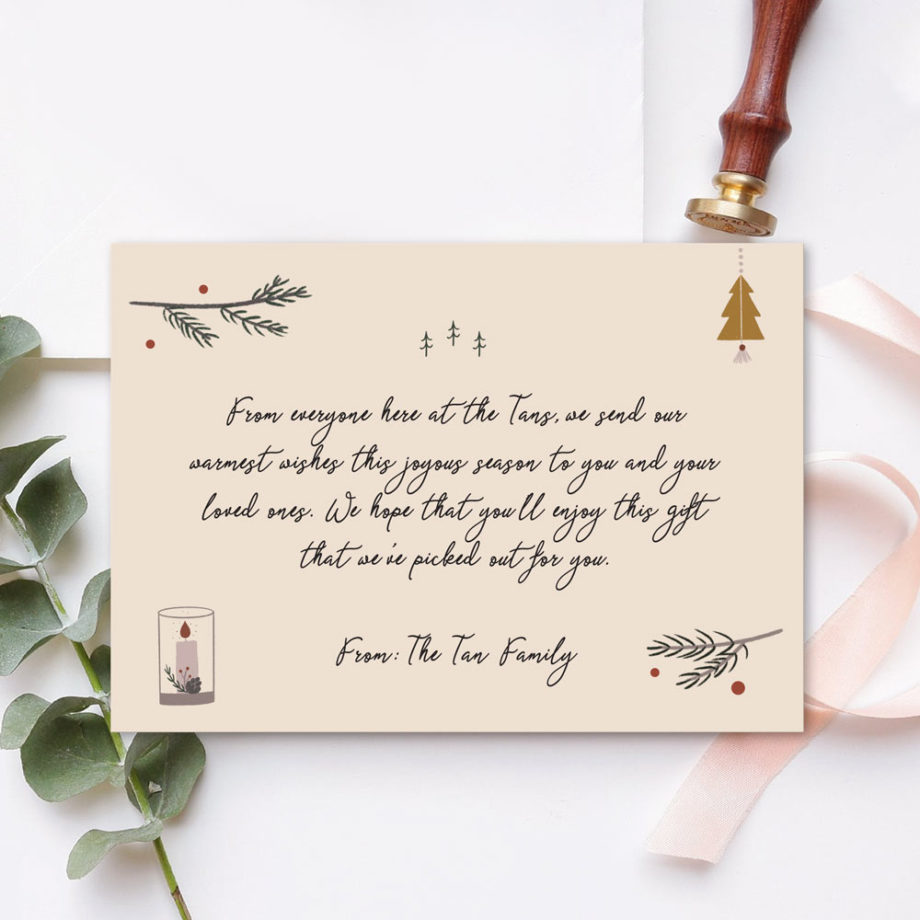 Custom Message Christmas Gift Card Festive Home Design