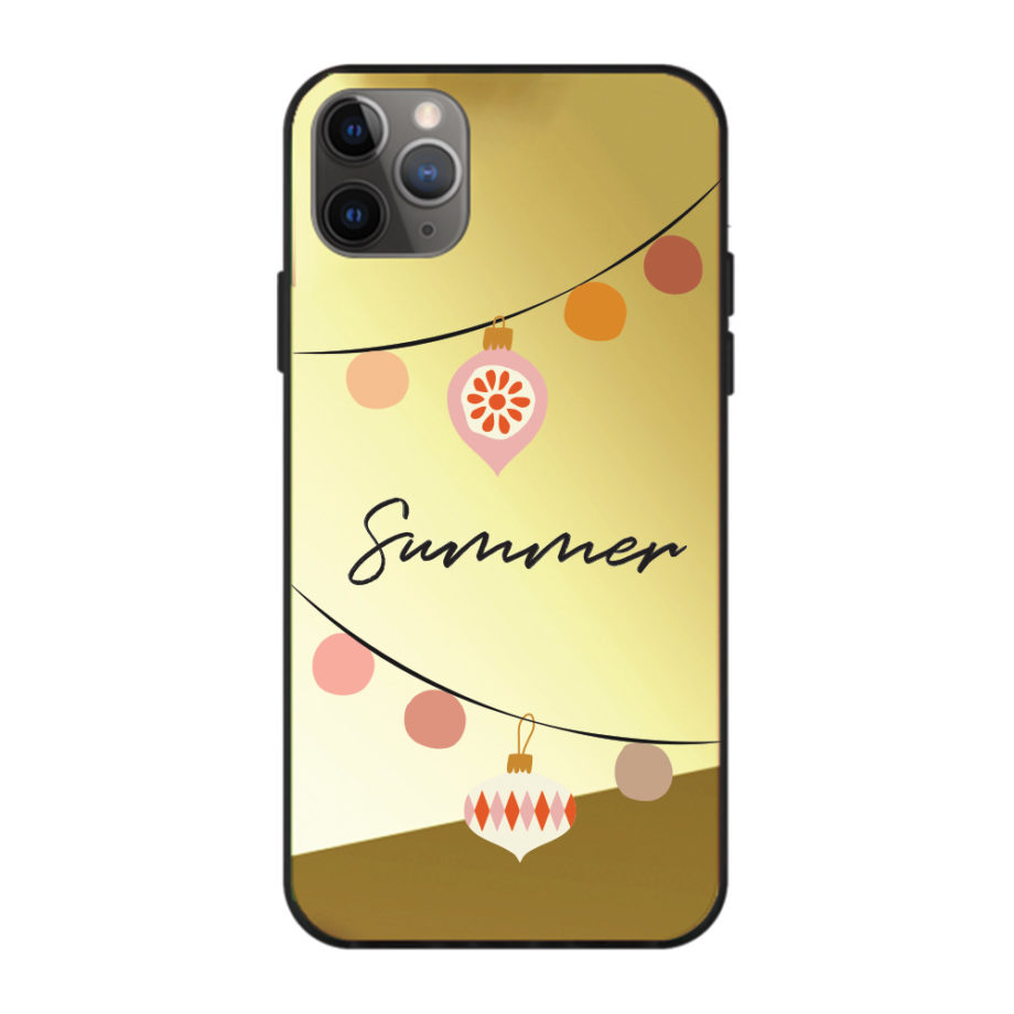 Custom name Christmas Gift Personalized Graphic print iphone case Festive lights design gold