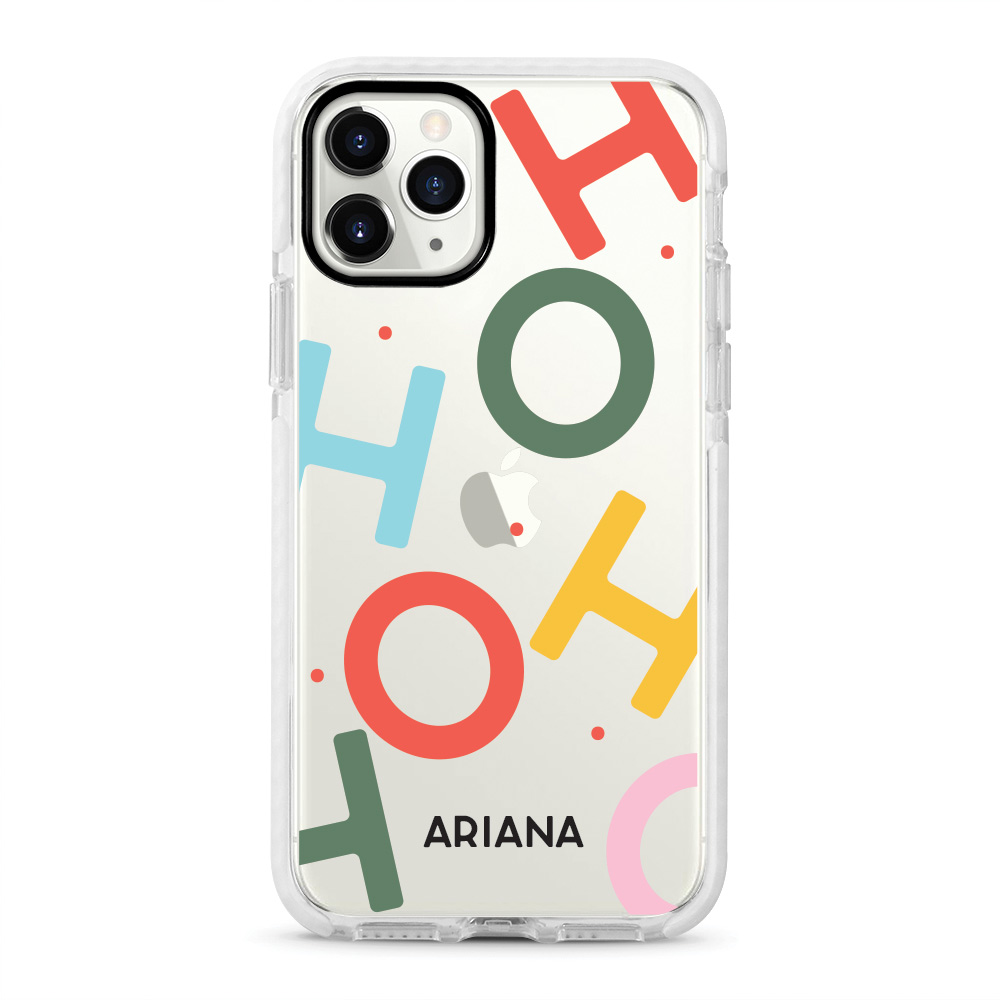 Custom name Christmas Gift Personalized Graphic print iphone case Hohoho design white border