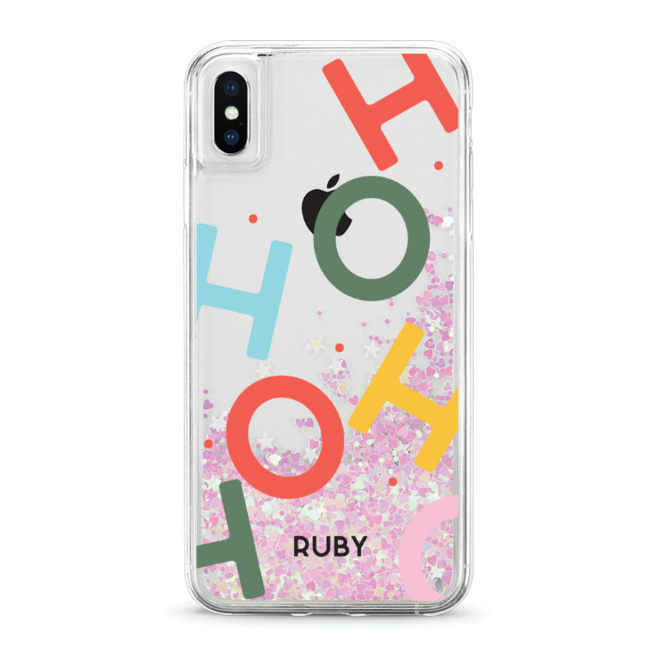 Custom name Christmas Gift Personalized Graphic print iphone case Hohoho design iridescent
