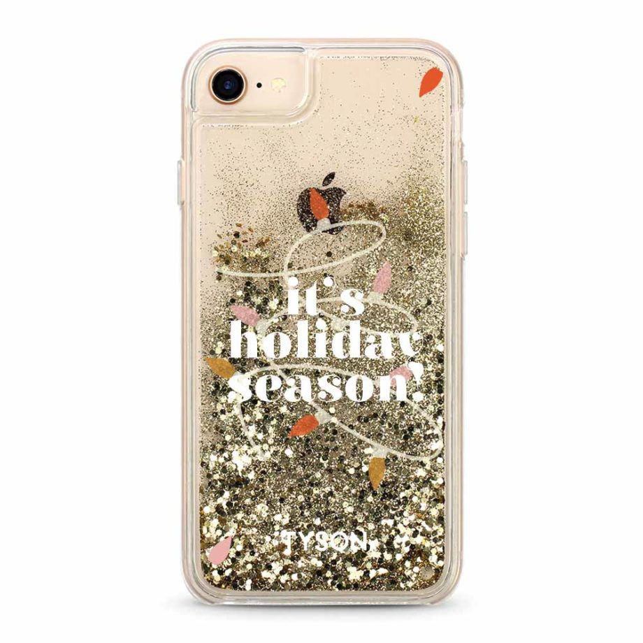 Custom name Christmas Gift Personalized Graphic print iphone case Holiday Season Design glitter gold