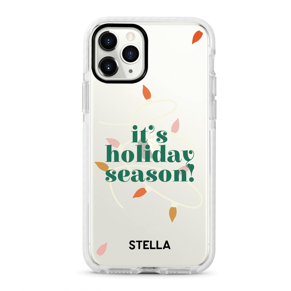 Custom name Christmas Gift Personalized Graphic print iphone case Holiday Season Design White border