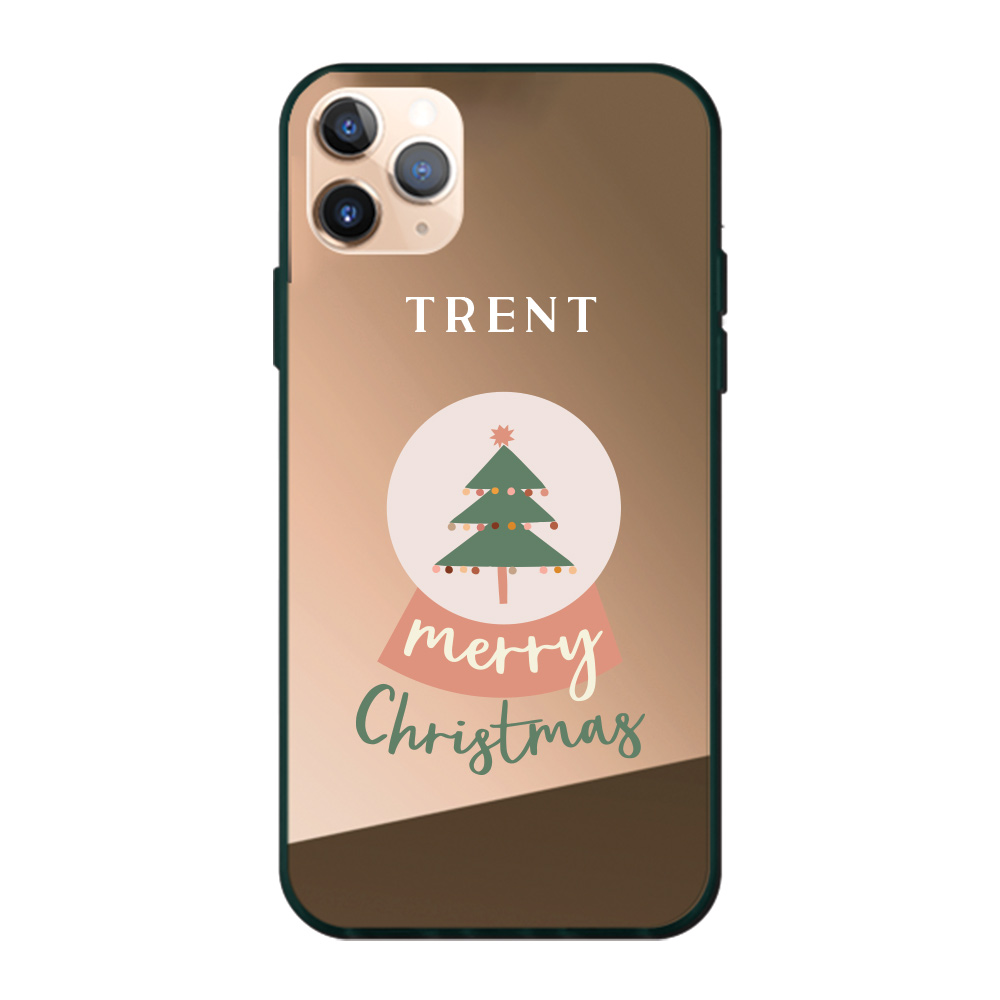 Custom name Christmas Gift Personalized Graphic print iphone case Snow globe bronze