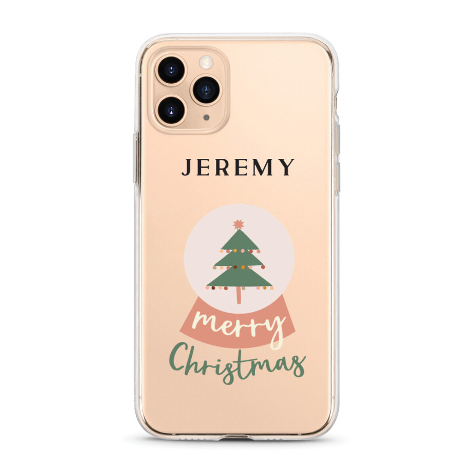 Custom name Christmas Gift Personalized Graphic print iphone case Snow globe clear