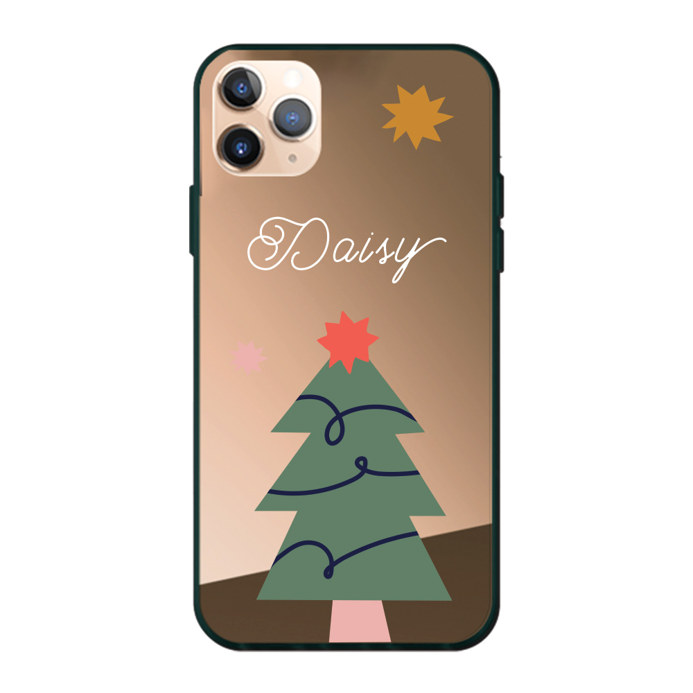 Custom name Christmas Gift Personalized Graphic print iphone case Starry Tree design bronze