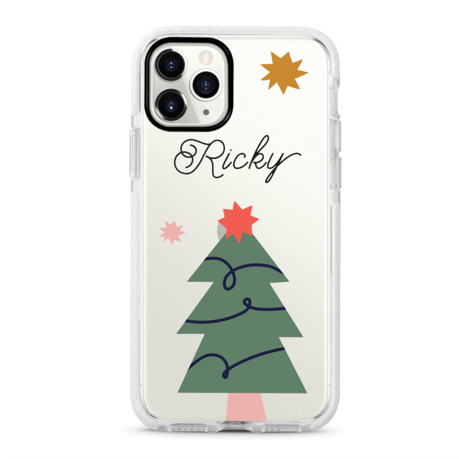 Custom name Christmas Gift Personalized Graphic print iphone case Starry Tree design white border
