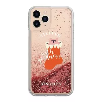 Custom name Christmas Gift Personalized Graphic print iphone case stuffed with goodness glitter red