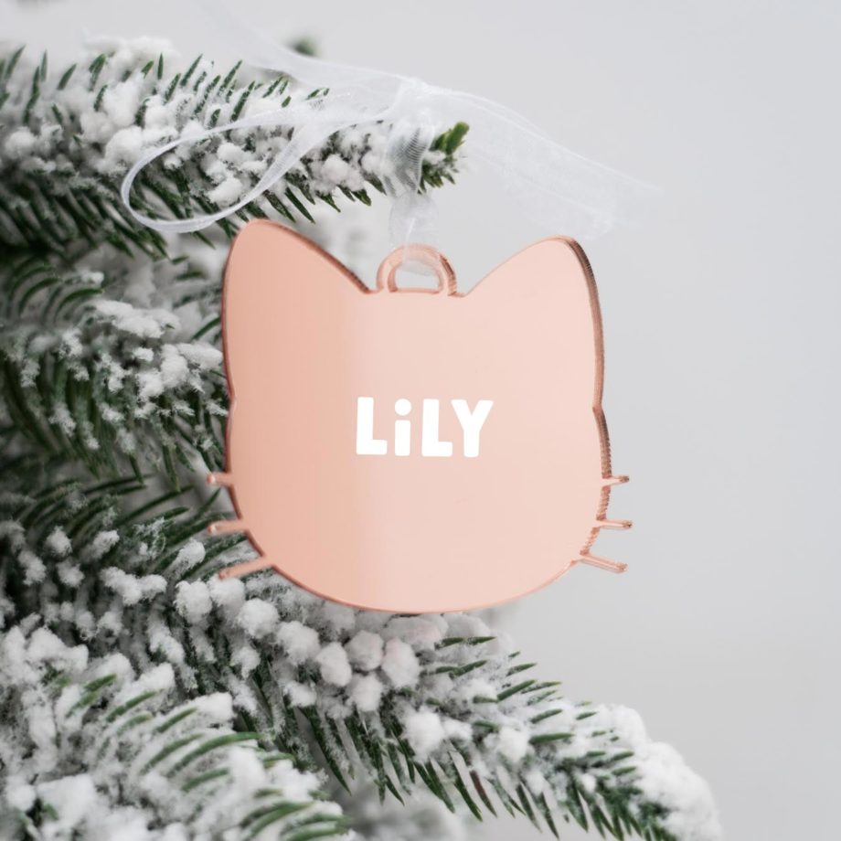 Custom Name Kitten Lasercut Ornament