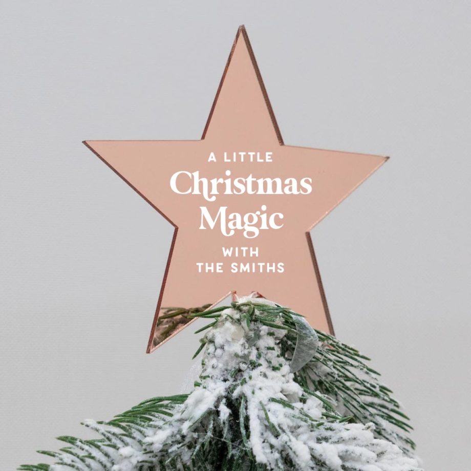 Personalised Christmas Tree Star Topper - Design 1 (A little Christmas Magic)
