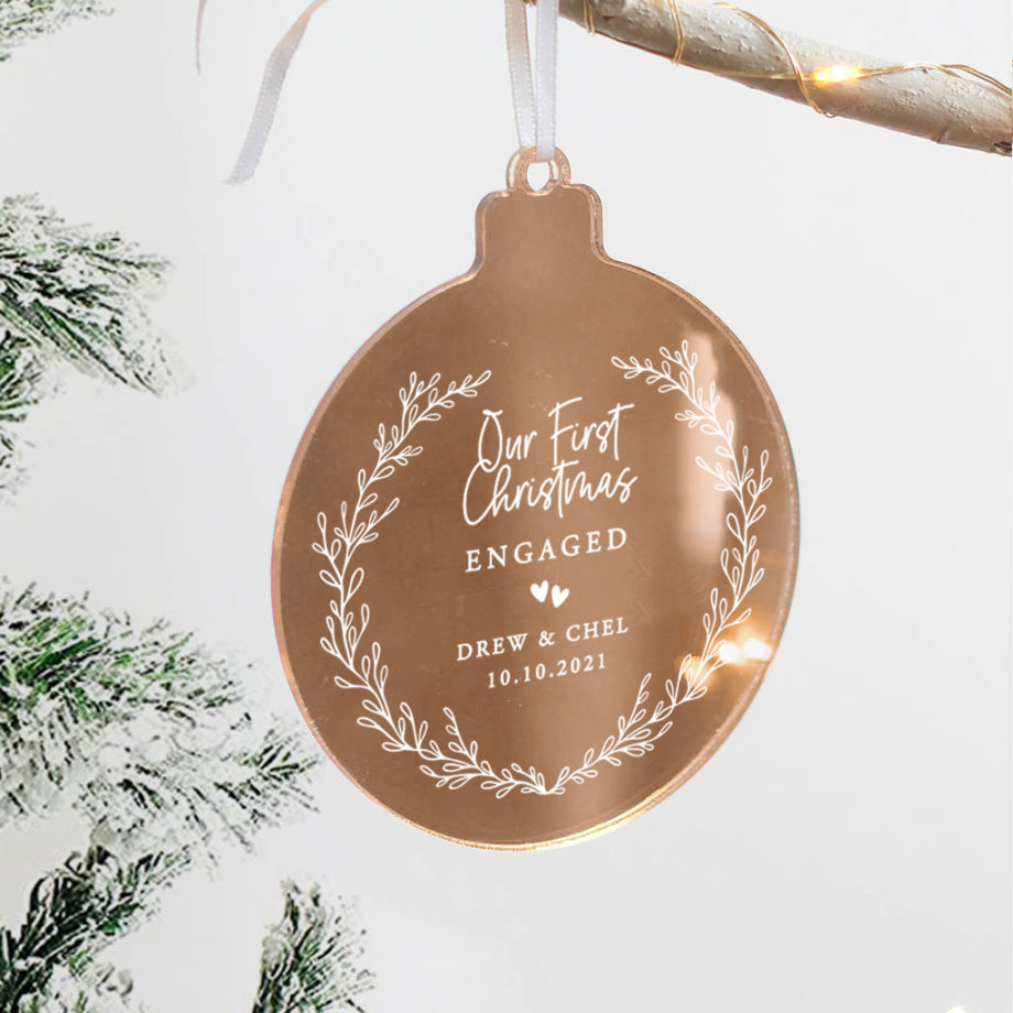 Our First Christmas Married Lasercut Acrylics Bauble