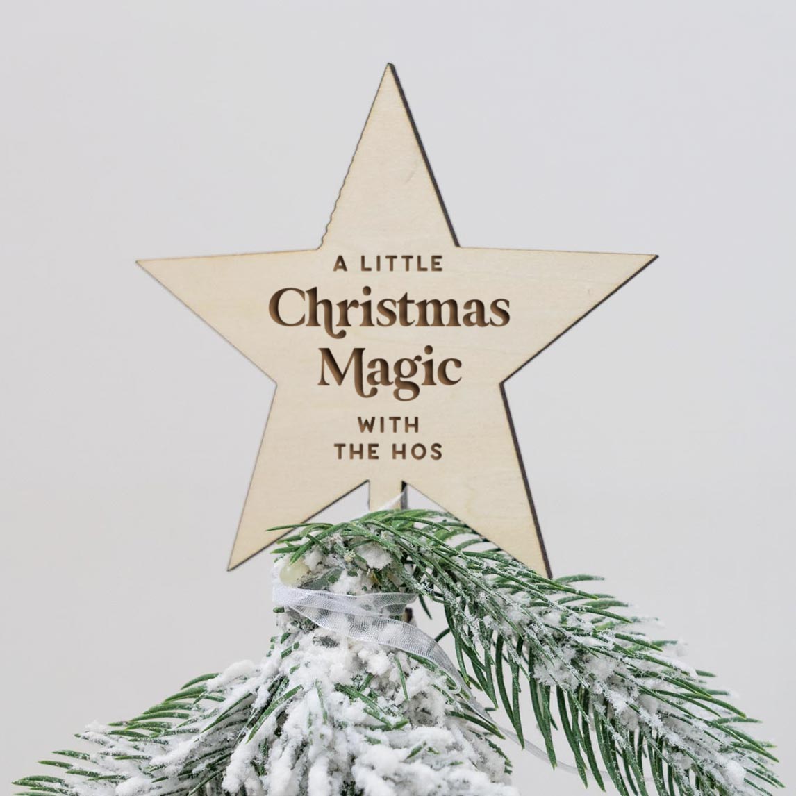 Personalised Christmas Tree Star Topper - Design 1 (A little Christmas Magic)