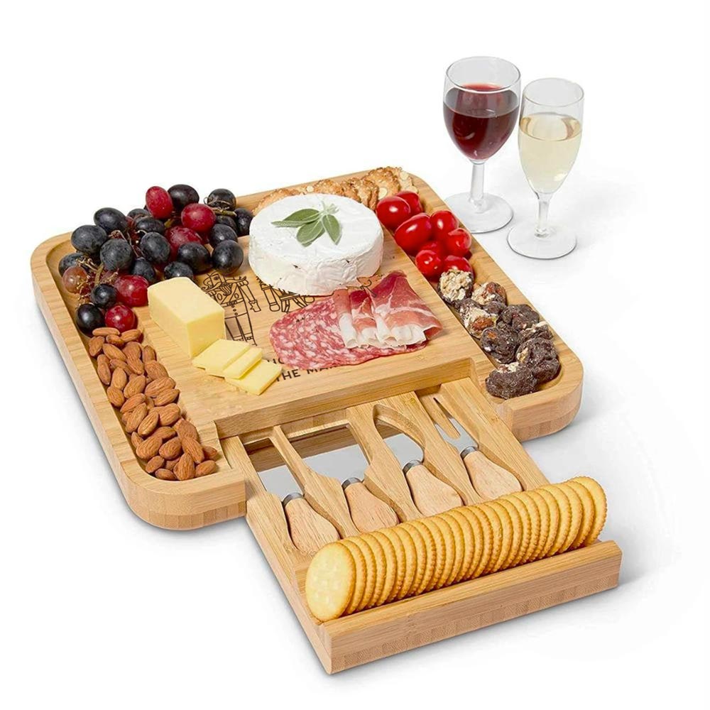 Custom Engraved Cheese Board Set - Nutcracker Design
