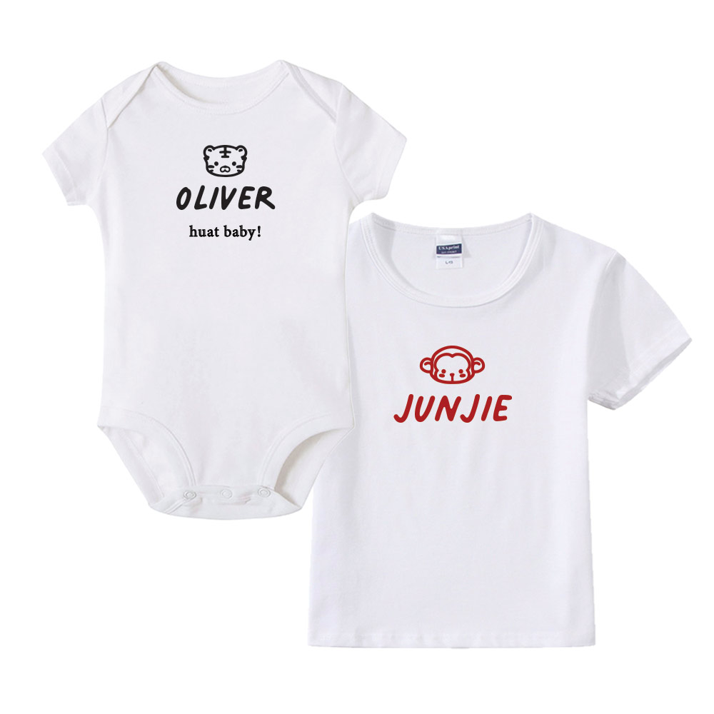 Custom Chinese Zodiac Animals Design Baby bodysuit/ Onesie