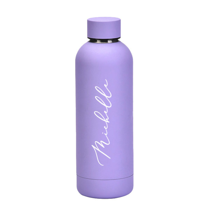 Custom Name Luxe Matte Finish Insulated Stainless Steel Bottle - Lilac