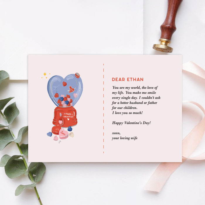 ' [Custom Message] Valentines Collection One-sided Gift card - Candy holder design