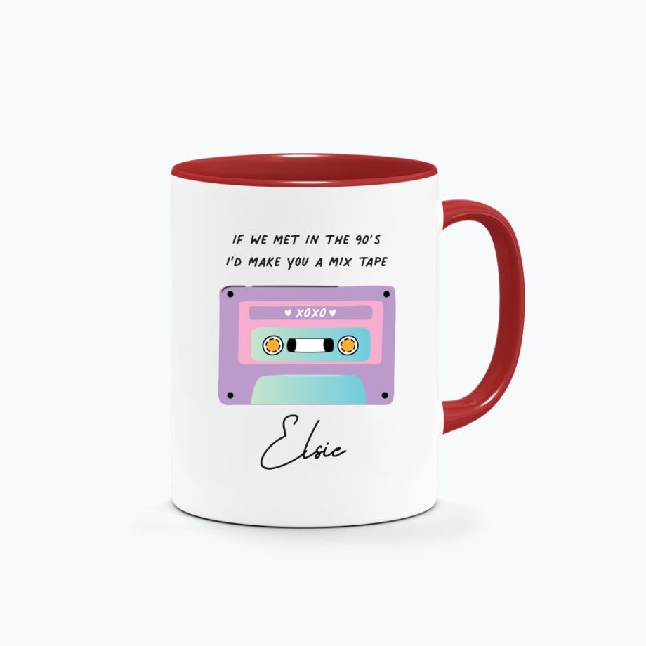 ' [Custom Name] Mix Tape Graphics Printed Mug
