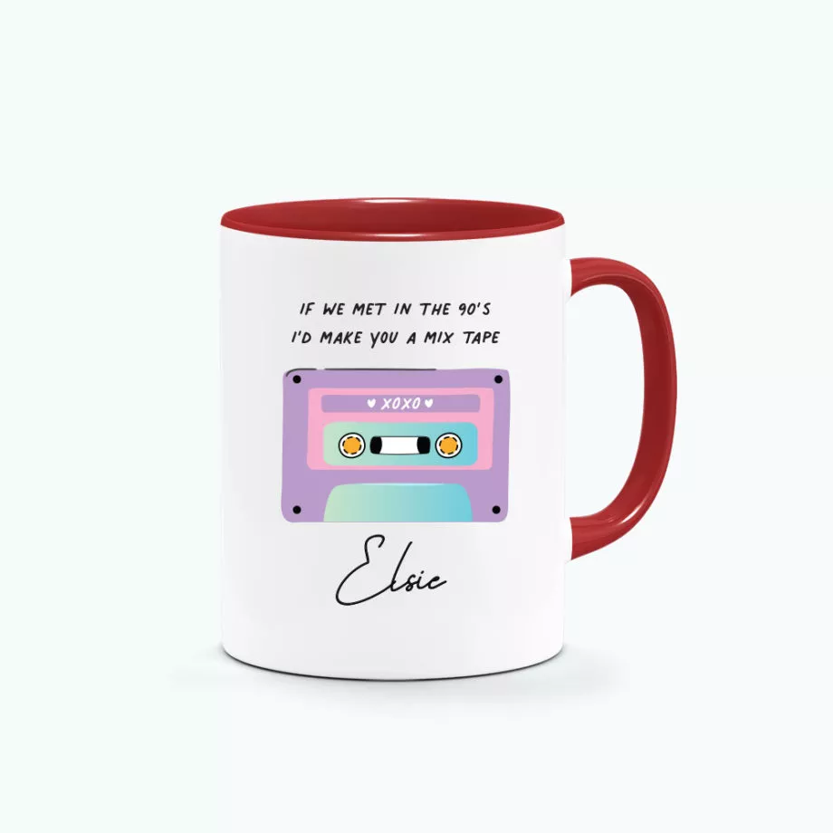 ' [Custom Name] Mix Tape Graphics Printed Mug