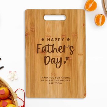 Father’s Day Engraved Wooden Chopping Cutting Board Customised Personalised Gifts Present Father’s Day Wording Design