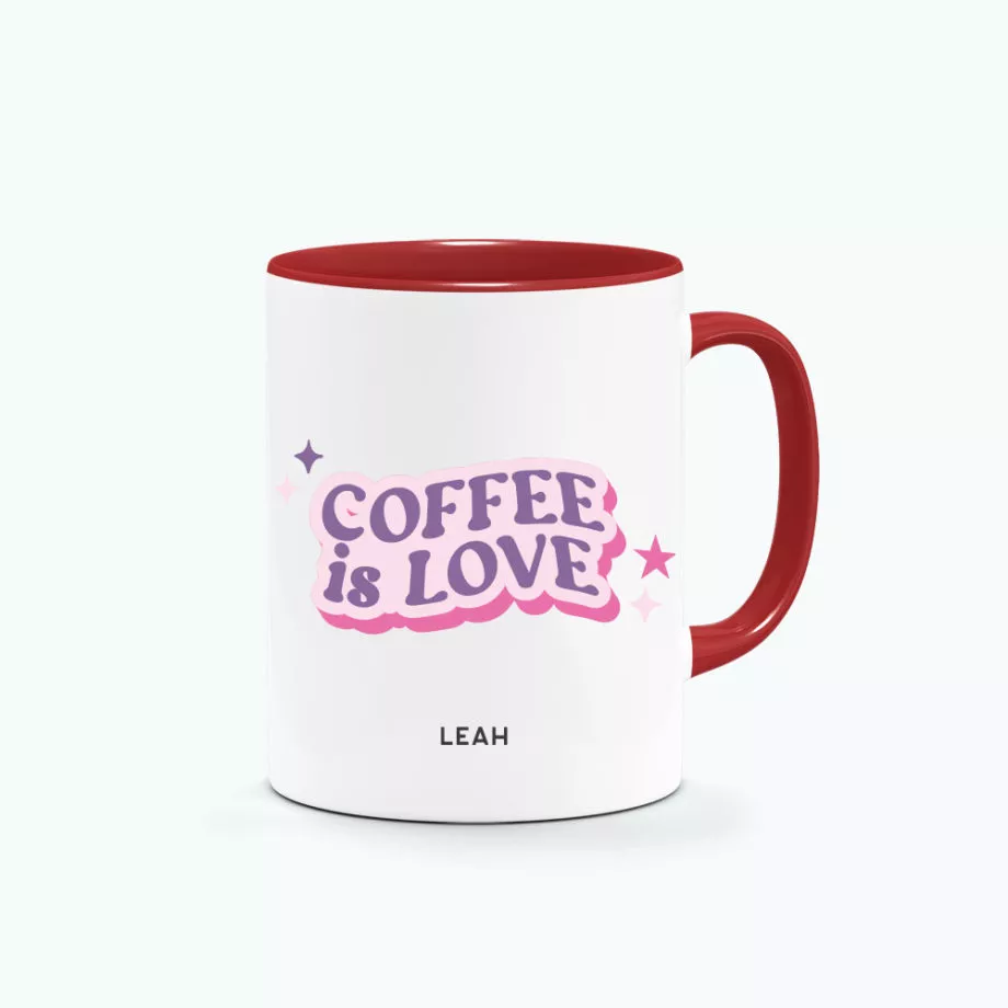 ' [Custom Name] COFFEE is LOVE Typography Graphics Printed Mug