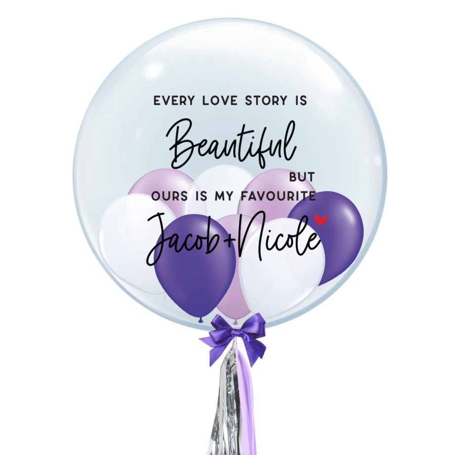 '"[Customised 24 inch Bubble Balloon] - Valentine’s Day Collection - Love Story Design