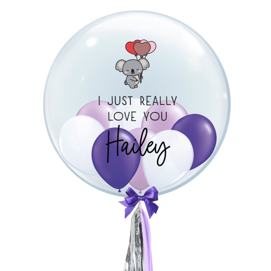 '"[Customised 24 inch Bubble Balloon] - Valentine’s Day Collection - Koala Design