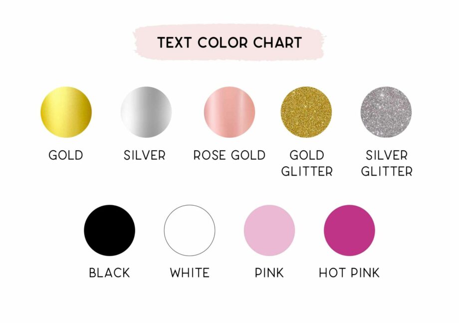 Makeup Bag Text Color Chart 2