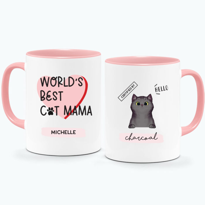 Personalised Printed Mug Gift Mother's Day Quote Customisation Name Cat Mama Mom Mum Mommy Mummy Pet Illustration