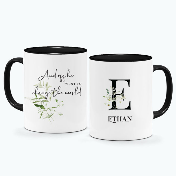 Personalised Graduated Floral Foliage Monogram And Off He She Went To Change The World