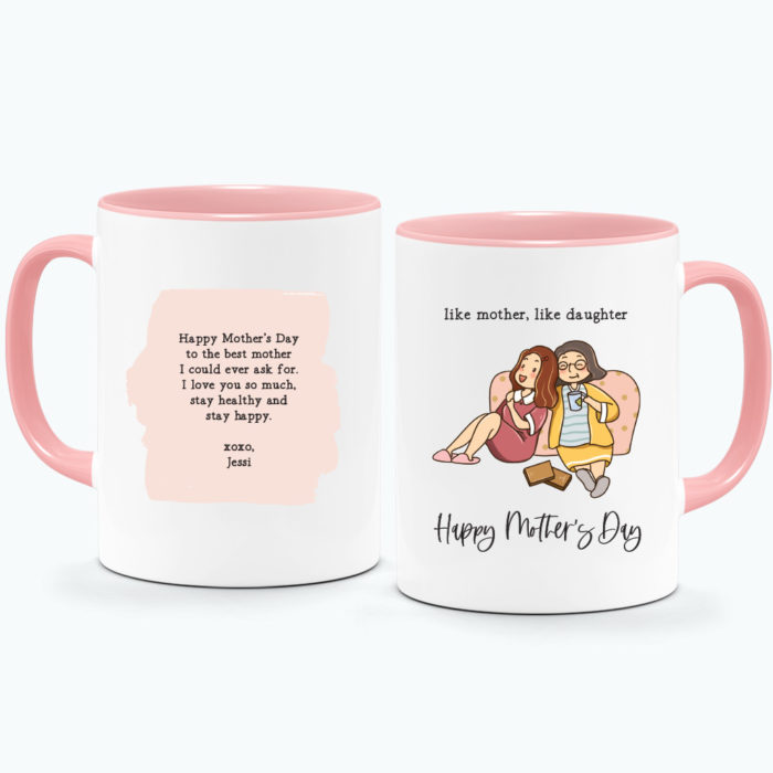 Personalised Printed Mug Gift Mother's Day Customisation Wife Mom Mommy Mum Mummy Daughter Girl Woman Typography Illustration Design