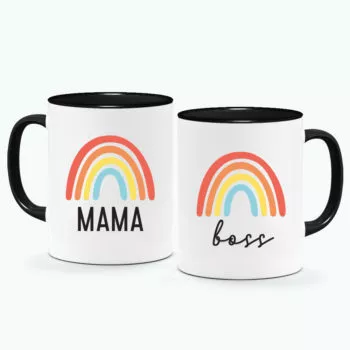 Personalised Printed Mug Birthday Gift Mother's Day Customisation Rainbow Illustration Mama Mom Mummy Mum Mommy