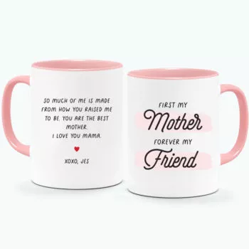Personalised Printed Mug Gift Mother's Day Quote Customisation Typography My Mother My Friend
