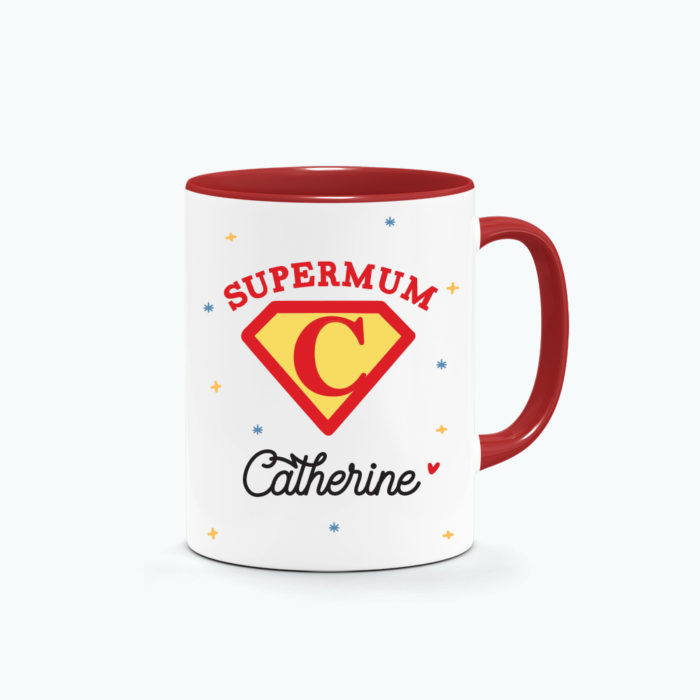 Personalised Printed Mug Gift Mother's Day Quote Customisation Name Supermum Supermom Design