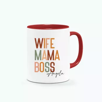 Personalised Printed Mug Gift Mother's Day Quote Customisation Name Cat Wife Mama Boss Mom Mum Mommy Mummy Typography