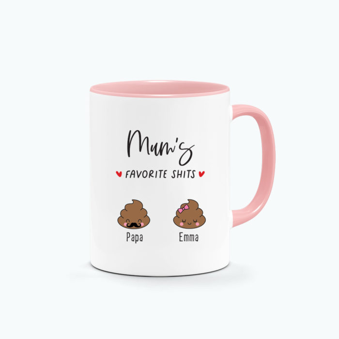 Personalised Printed Mug Gift Mother's Day Quote Customisation Name Cat Mama Mom Mum Mommy Mummy Favourite Favorite Shits Illustration Cartoon Poop Novelty Gag