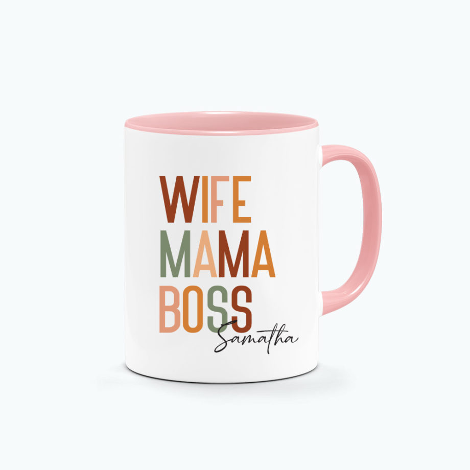 Personalised Printed Mug Gift Mother's Day Quote Customisation Name Cat Wife Mama Boss Mom Mum Mommy Mummy Typography
