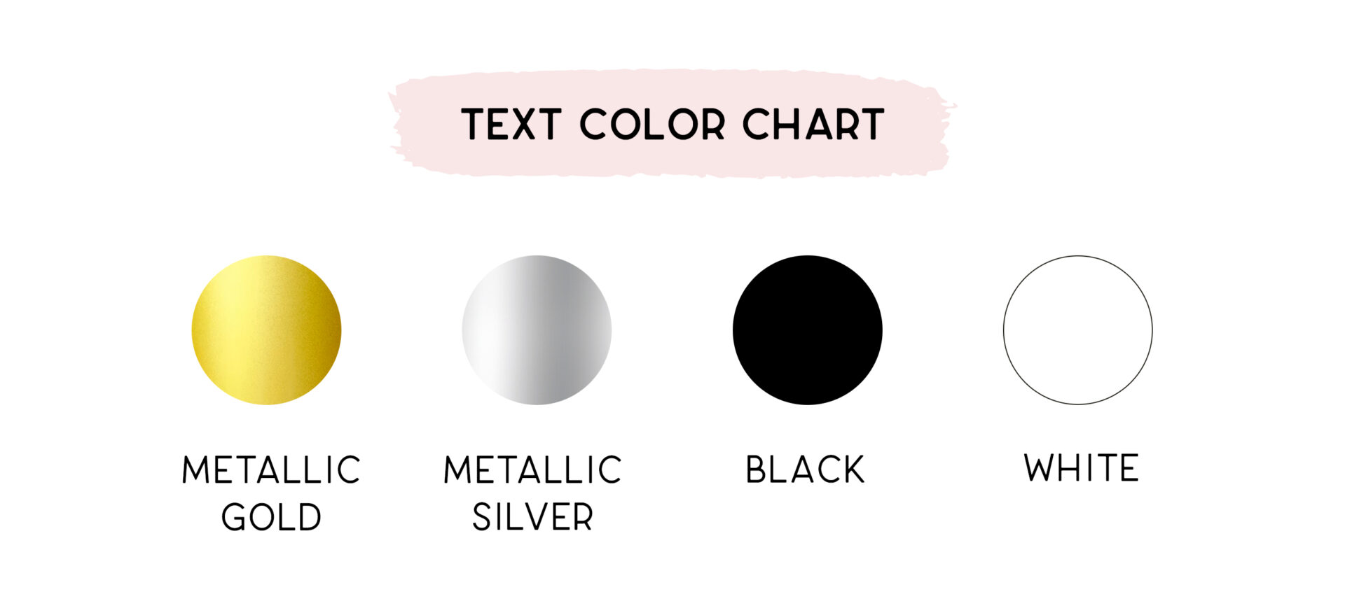 Stole, Clutch, Sleep mask Text Color Chart